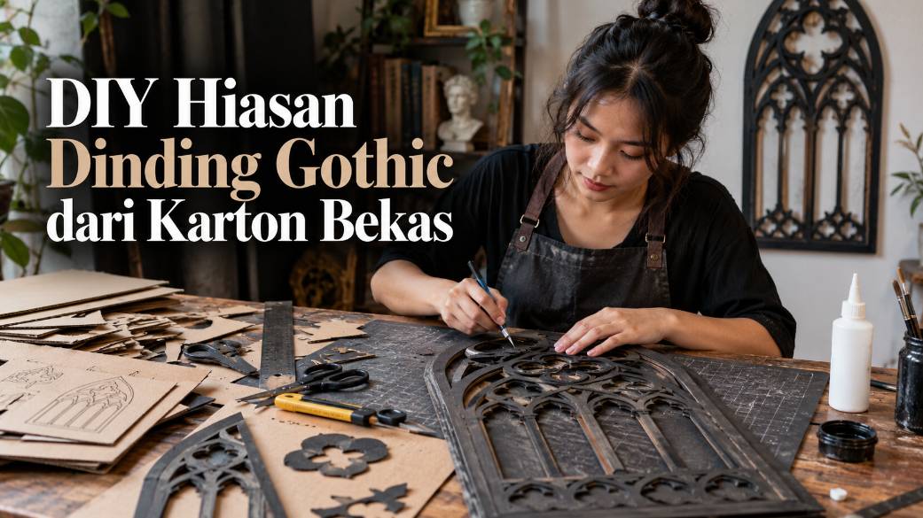 DIY Hiasan Dinding Gothic dari Karton Bekas
